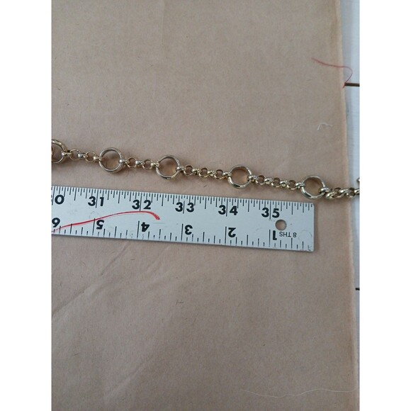 Vintage 90s Womens Gold Tone Metal Chain Link Belt Hip Waist Small 36" - Picture 5 of 5